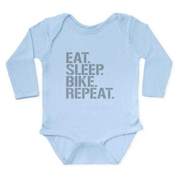 CafePress - Eat Sleep Bike Repeat Body Suit - Long Sleeve Cotton Baby Bodysuit