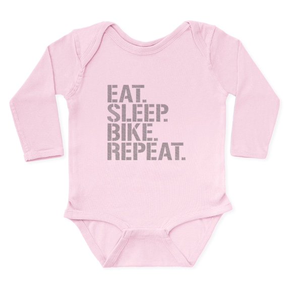 CafePress - Eat Sleep Bike Repeat Body Suit - Long Sleeve Cotton Baby Bodysuit