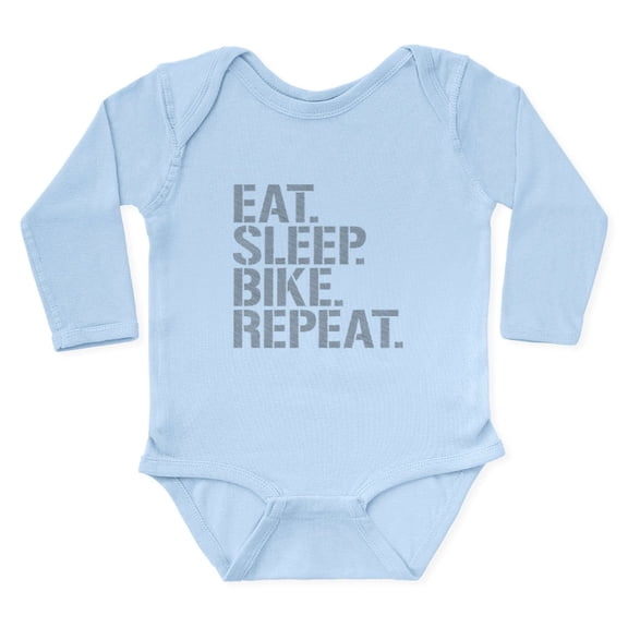 CafePress - Eat Sleep Bike Repeat Body Suit - Long Sleeve Cotton Baby Bodysuit