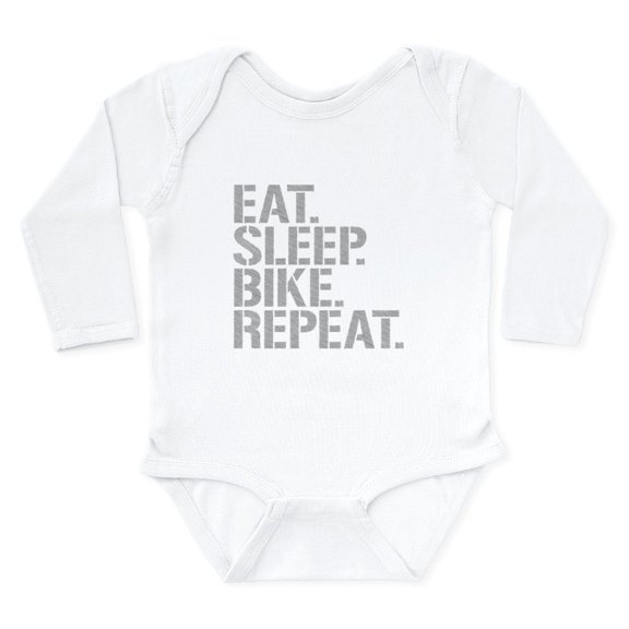 CafePress - Eat Sleep Bike Repeat Body Suit - Long Sleeve Cotton Baby Bodysuit