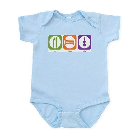 CafePress - Eat Sleep Cello Infant Bodysuit - Baby Light Bodysuit, Size Newborn - 24 Months