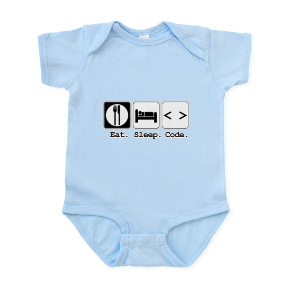 CafePress - Eat. Sleep. Code. Infant Bodysuit - Baby Light Bodysuit, Size Newborn - 24 Months