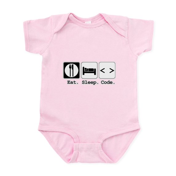 CafePress - Eat. Sleep. Code. Infant Bodysuit - Baby Light Bodysuit, Size Newborn - 24 Months