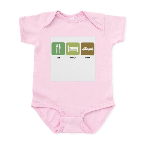 CafePress - Eat Sleep Crash Cars Infant Bodysuit - Baby Light Bodysuit, Size Newborn - 24 Months