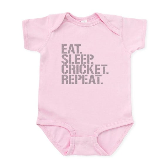 CafePress - Eat Sleep Cricket Repeat Body Suit - Baby Light Bodysuit, Size Newborn - 24 Months