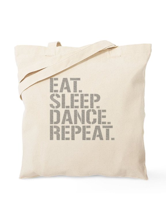 - Eat Sleep Dance Repeat Tote Bag - Unisex Canvas Tote Bag, Beige, 1-Piece