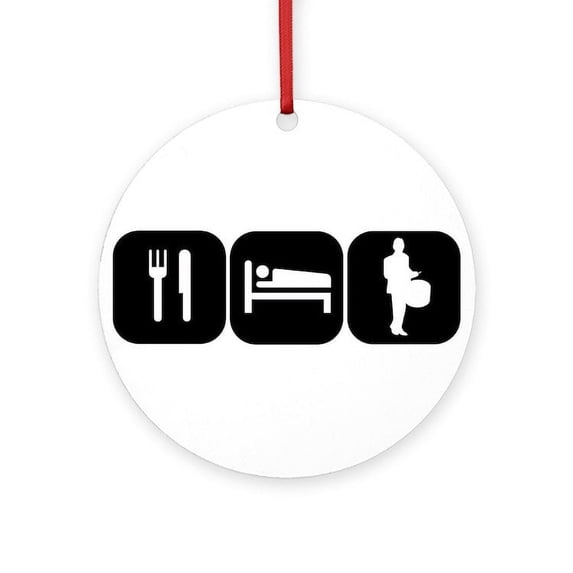 CafePress - Eat Sleep Drumline - Round Wood Ornament 4"