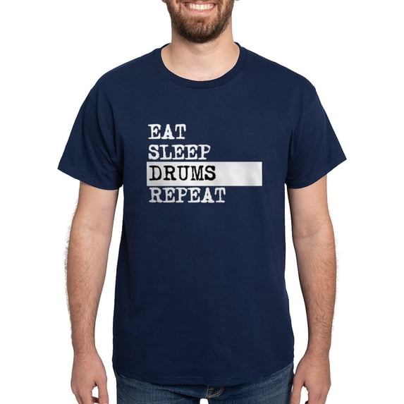 CafePress - Eat Sleep Drums Repeat T Shirt - Men's Classic Graphic Cotton T-Shirt