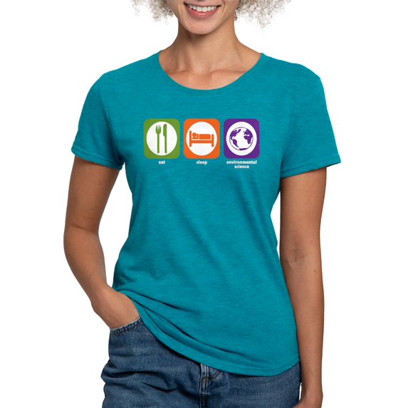 CafePress - Eat Sleep Environmental Women's Dark T Shirt - Womens Tri-blend T-Shirt