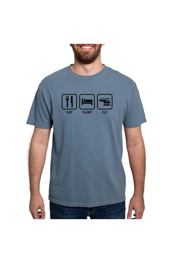 - Eat Sleep Fly T Shirt - Mens Comfort Colors Shirt