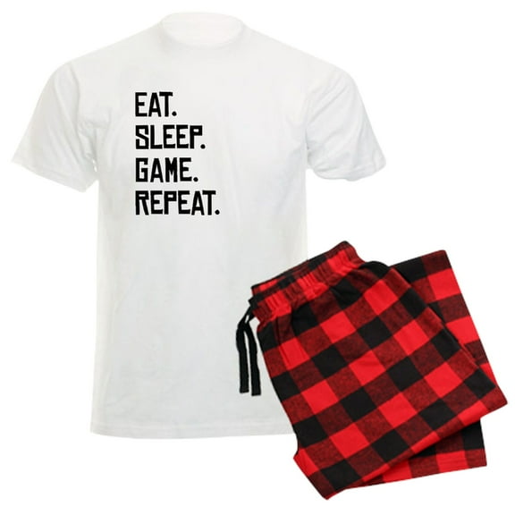 CafePress - Eat Sleep Game Repeat Pajamas - Men's Light Loose Fit Cotton Pajama Set