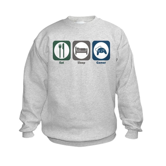 CafePress - Eat Sleep Gamer Kids Sweatshirt - Kids Sweatshirt, Youth Crew Neck Sweatshirt
