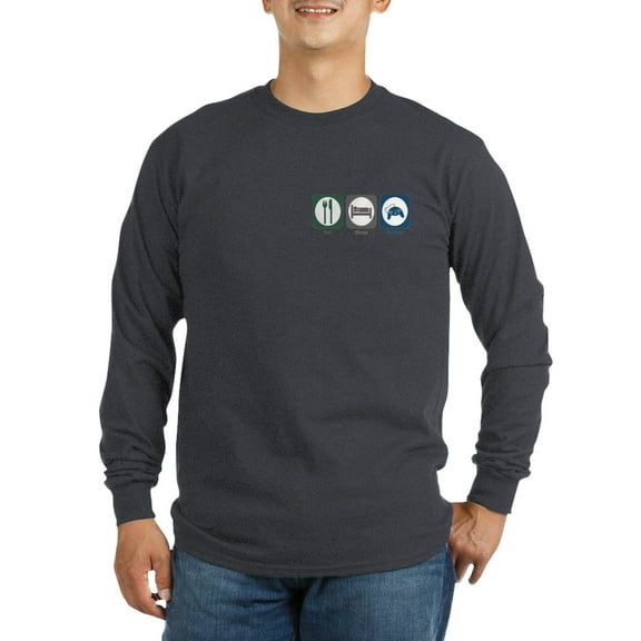 CafePress - Eat Sleep Gamer Long Sleeve T Shirt - Long Sleeve Dark T-Shirt