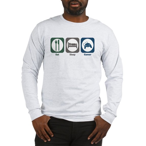 CafePress - Eat Sleep Gamer Long Sleeve T Shirt - Unisex Cotton Long Sleeve T-Shirt