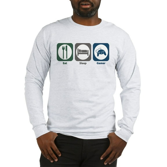 CafePress - Eat Sleep Gamer Long Sleeve T Shirt - Unisex Cotton Long Sleeve T-Shirt