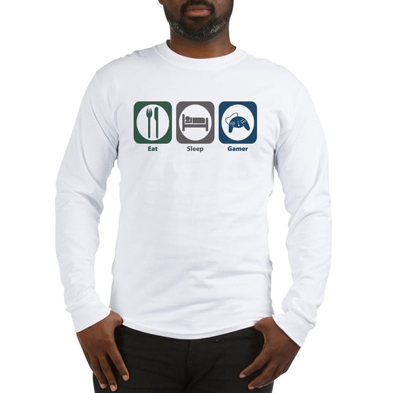 CafePress - Eat Sleep Gamer Long Sleeve T Shirt - Unisex Cotton Long Sleeve T-Shirt