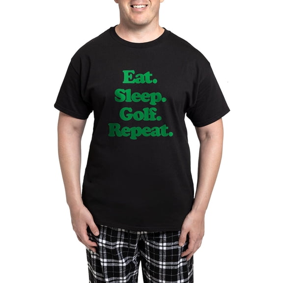 CafePress - Eat Sleep Golf Men's Dark Pajamas - Men's Dark Loose Fit Cotton Pajama Set