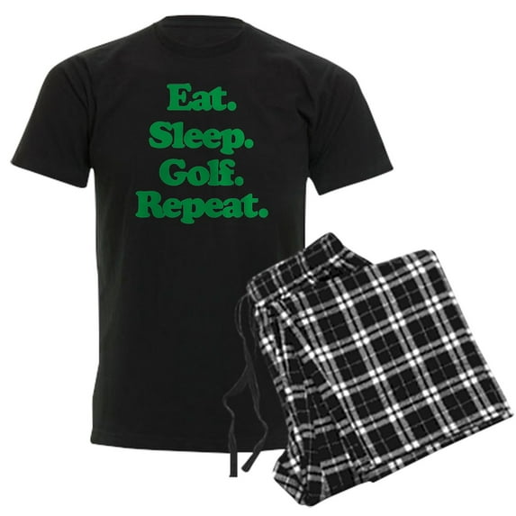 CafePress - Eat Sleep Golf Men's Dark Pajamas - Men's Dark Loose Fit Cotton Pajama Set