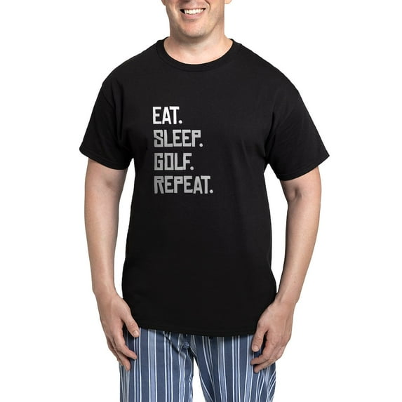 CafePress - Eat Sleep Golf Repeat Pajamas - Men's Dark Loose Fit Cotton Pajama Set