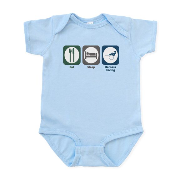 CafePress - Eat Sleep Harness Racing Infant Bodysuit - Baby Light Bodysuit, Size Newborn - 24 Months