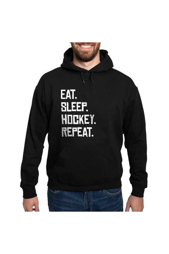 - Eat Sleep Hockey Repeat Hoodie - Pullover Hoodie, Classic, Comfortable Hooded Sweatshirt
