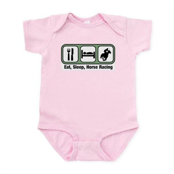 CafePress - Eat, Sleep, Horse Racing Infant Bodysuit - Baby Light Bodysuit, Size Newborn - 24 Months
