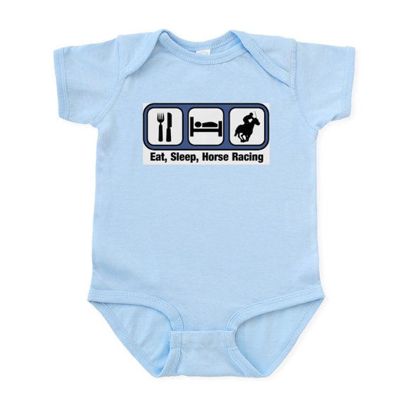 CafePress - Eat, Sleep, Horse Racing Infant Bodysuit - Baby Light Bodysuit, Size Newborn - 24 Months