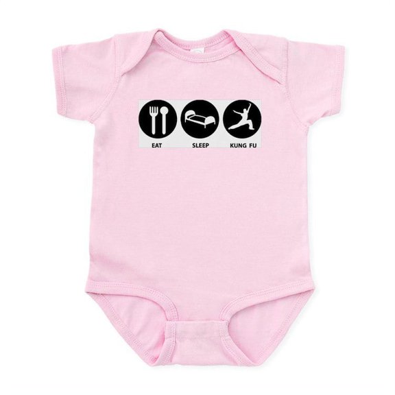 CafePress - Eat Sleep Kung Fu Infant Bodysuit - Baby Light Bodysuit, Size Newborn - 24 Months