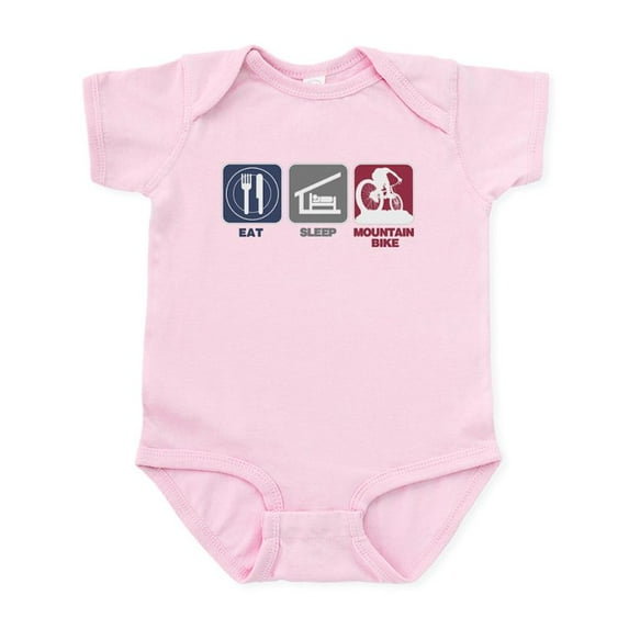 CafePress - Eat Sleep Mountain Bike Infant Bodysuit - Baby Light Bodysuit, Size Newborn - 24 Months