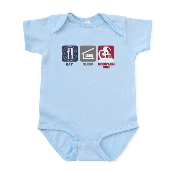 CafePress - Eat Sleep Mountain Bike Infant Bodysuit - Baby Light Bodysuit, Size Newborn - 24 Months