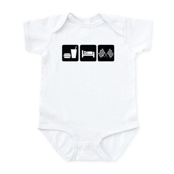 CafePress - Eat Sleep Race Infant Bodysuit - Baby Light Bodysuit, Size Newborn - 24 Months