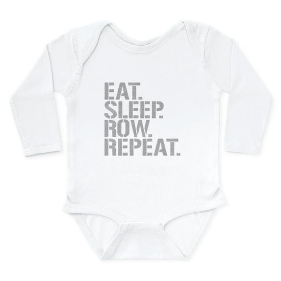 CafePress - Eat Sleep Row Repeat Body Suit - Long Sleeve Cotton Baby Bodysuit