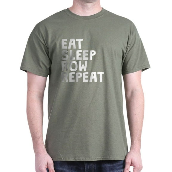 CafePress - Eat Sleep Row Repeat T Shirt - Men's Classic Graphic Cotton T-Shirt