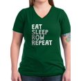 thumbnail image 1 of CafePress - Eat Sleep Row Repeat T Shirt - Women's V-Neck Dark T-Shirt, 1 of 1