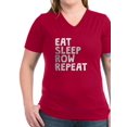 thumbnail image 1 of CafePress - Eat Sleep Row Repeat T Shirt - Women's V-Neck Dark T-Shirt, 1 of 1