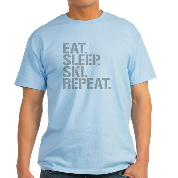 CafePress - Eat Sleep Ski Repeat T Shirt - Men's Classic Graphic T-Shirt