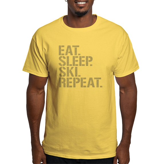 CafePress - Eat Sleep Ski Repeat T Shirt - Light T-Shirt - CP