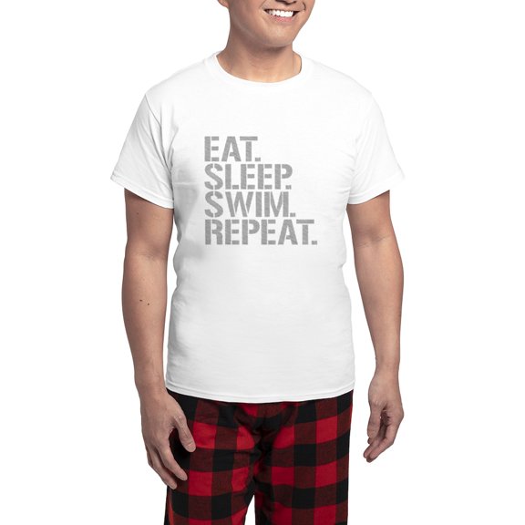 CafePress - Eat Sleep Swim Repeat Pajamas - Men's Light Loose Fit Cotton Pajama Set