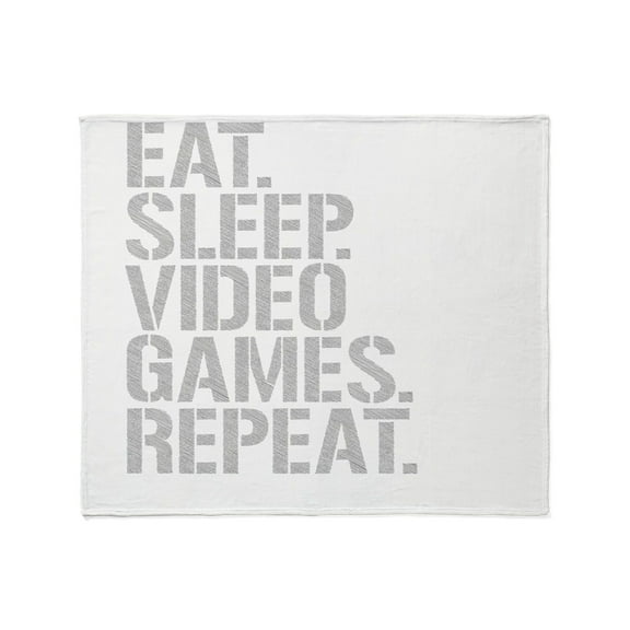 CafePress - Eat Sleep Video Games Repeat Throw Blanket - Soft Fleece Throw Blanket, 50"x60" for All Ages