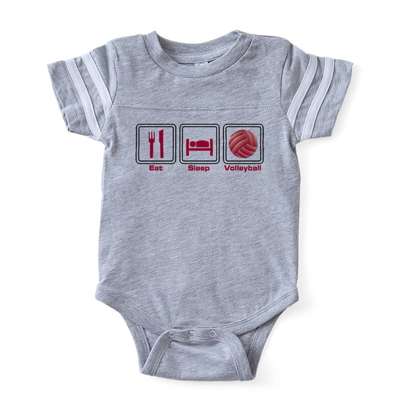 CafePress - Eat Sleep Volleyball - Cute Infant Baby Football Bodysuit