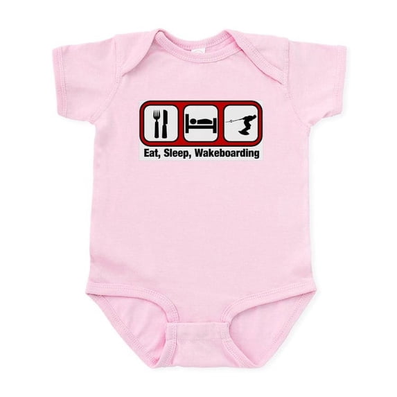 CafePress - Eat, Sleep, Wakeboarding Infant Bodysuit - Baby Light Bodysuit, Size Newborn - 24 Months