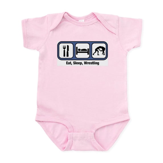 CafePress - Eat, Sleep, Wrestling Infant Bodysuit - Baby Light Bodysuit, Size Newborn - 24 Months