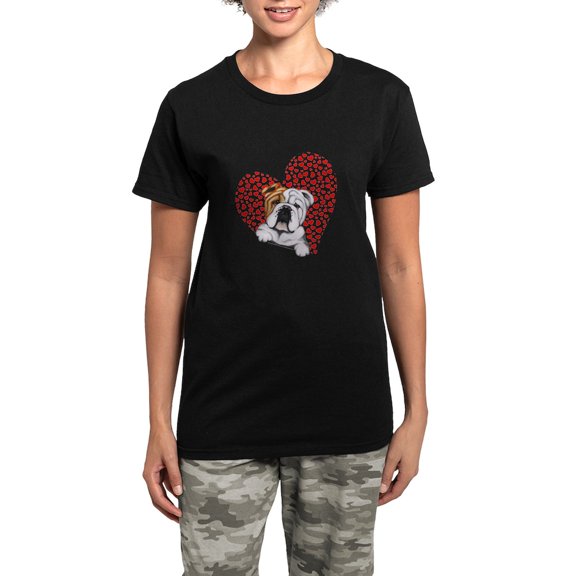 CafePress - Eb1lovetiny10 Center Pajamas - Women's Short Sleeve Print T-Shirt and Pants Dark Cotton Pajama Set
