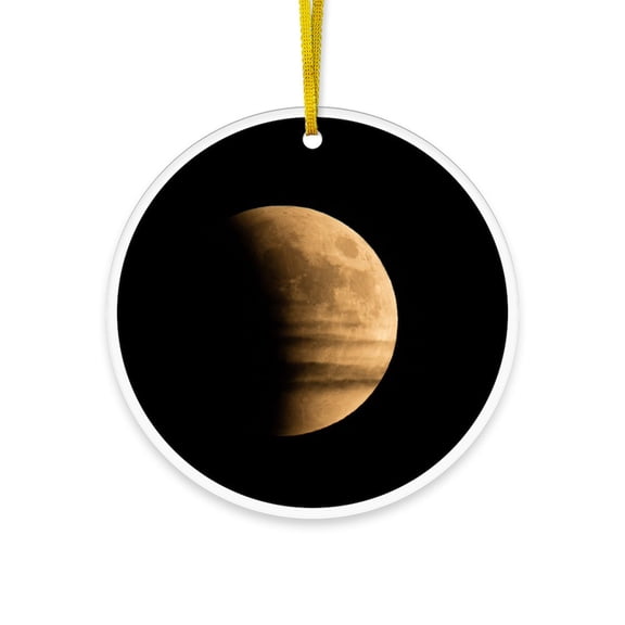CafePress - Eclipse With Clouds Circle Ornament - Acrylic Circle Christmas Ornament