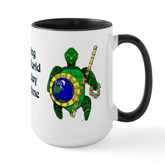 CafePress - Eco Warrior Large Mug - 15 oz Ceramic Large White Novelty Mug