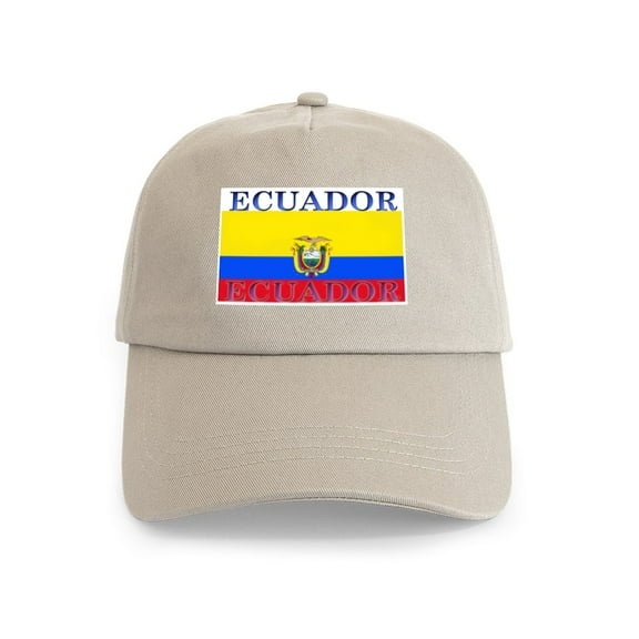 CafePress - Ecuador Ecuadorian Flag Cap - Adjustable 100% Brushed Unisex Casual Cotton Baseball Cap, Beige, 1