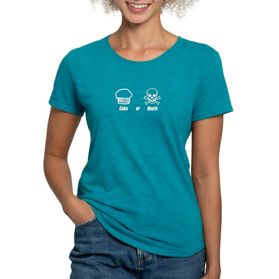 CafePress - Eddie Izzard Cake Or Death Women's Dark T Shirt - Womens Tri-blend T-Shirt