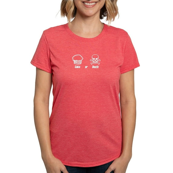 CafePress - Eddie Izzard Cake Or Death Women's Dark T Shirt - Womens Tri-blend T-Shirt