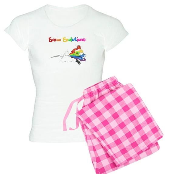 CafePress - Eevee Evolutions Pajamas - Women's Short Sleeve Print T-Shirt and Pants Light Cotton Pajama Set