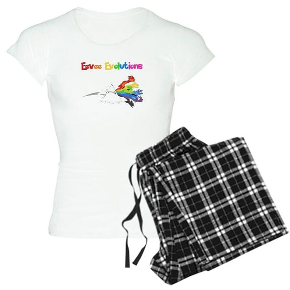 CafePress - Eevee Evolutions Pajamas - Women's Short Sleeve Print T-Shirt and Pants Light Cotton Pajama Set